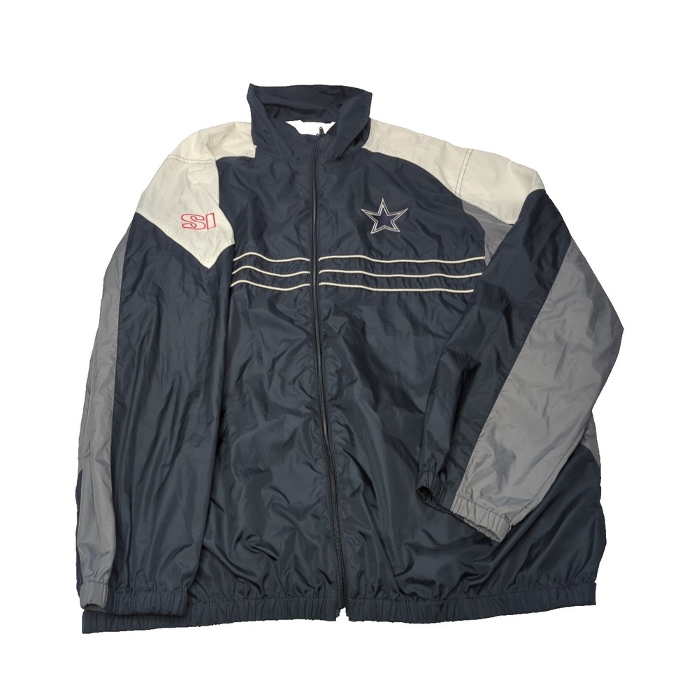 Vtg Dallas Cowboys Windbreaker Jacket XL SI Sports Illustrated NFL Team Apparel